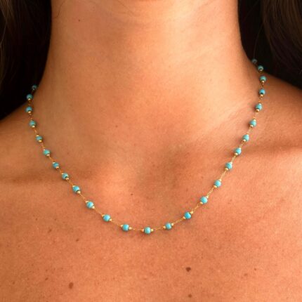 1 piece of stainless steel elegant Golden bead necklace